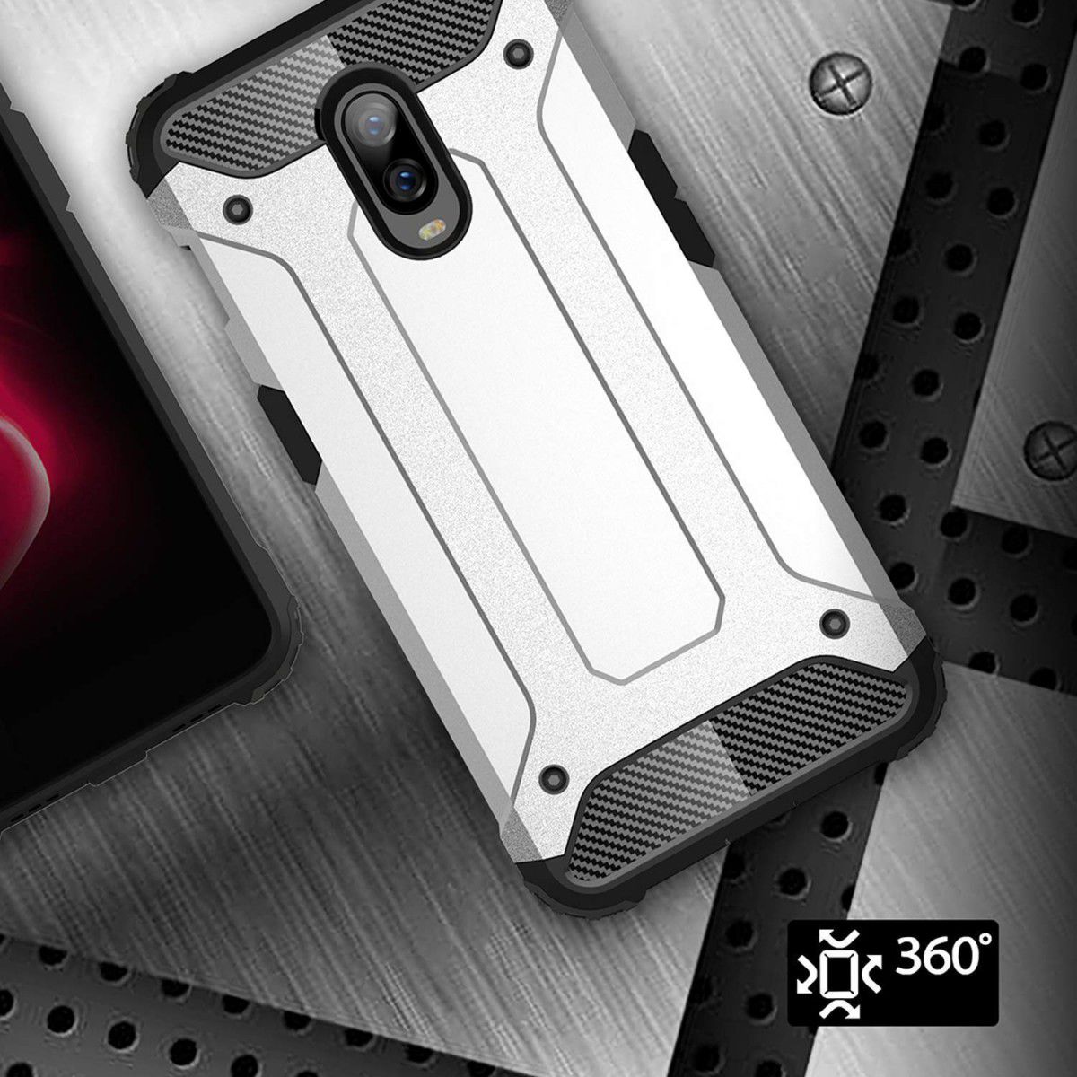OnePlus 6T Hybride Hoesje Wit afbeelding 8