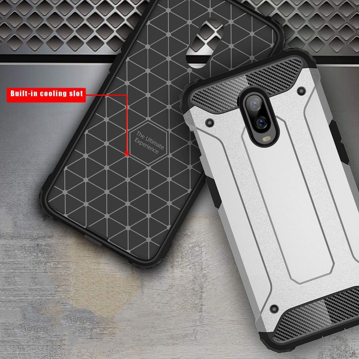 OnePlus 6T Hybride Hoesje Wit afbeelding 3