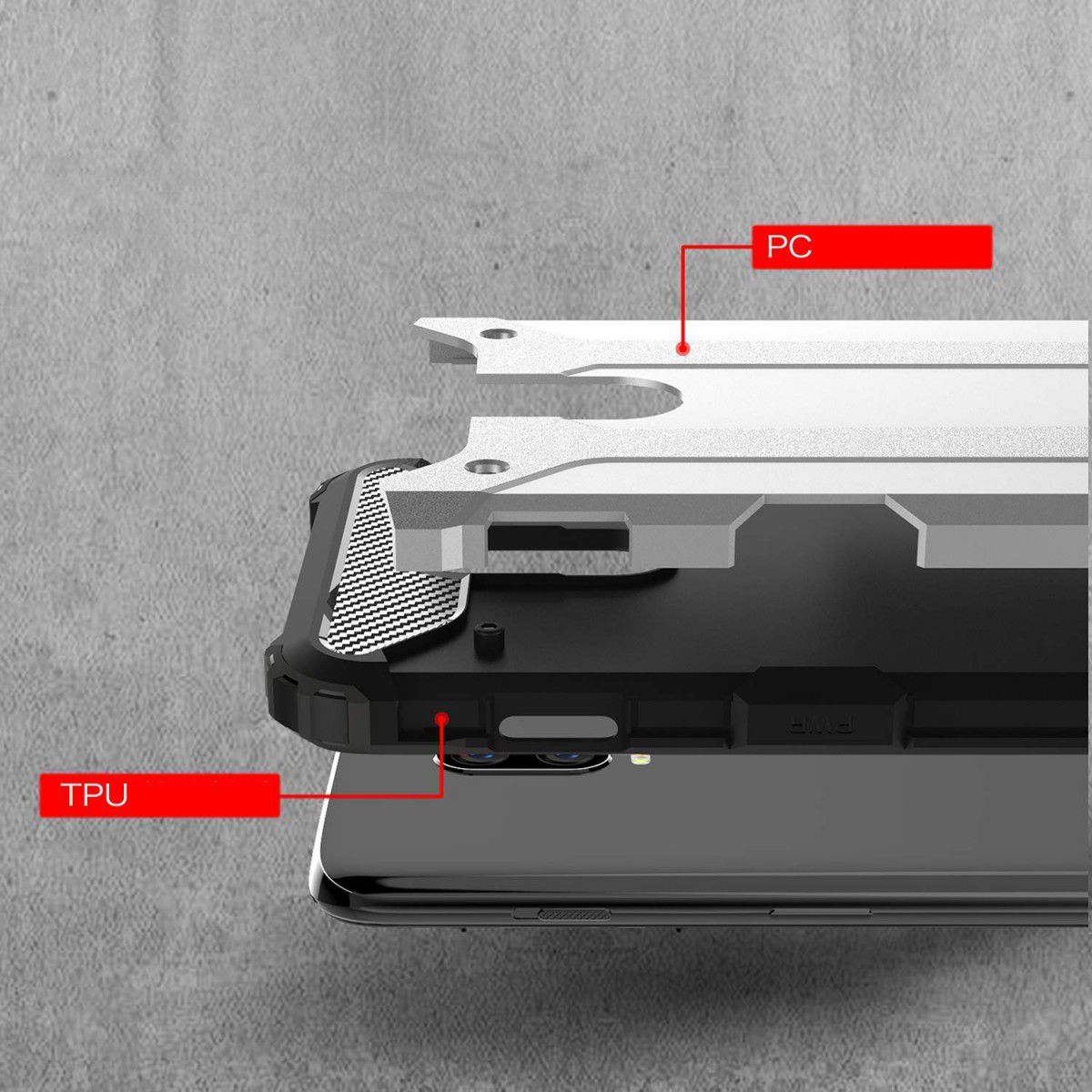 OnePlus 6T Hybride Hoesje Wit afbeelding 4