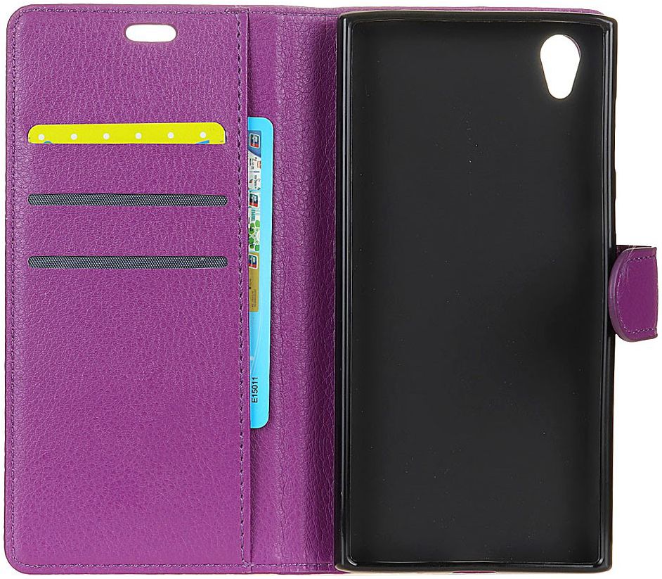 Alcatel 1 Lederen Wallet Stand Hoesje Paars afbeelding 4