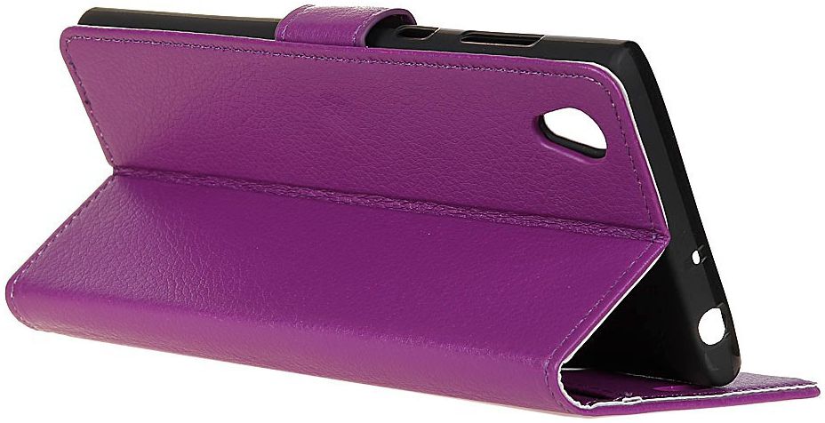 Alcatel 1 Lederen Wallet Stand Hoesje Paars afbeelding 6