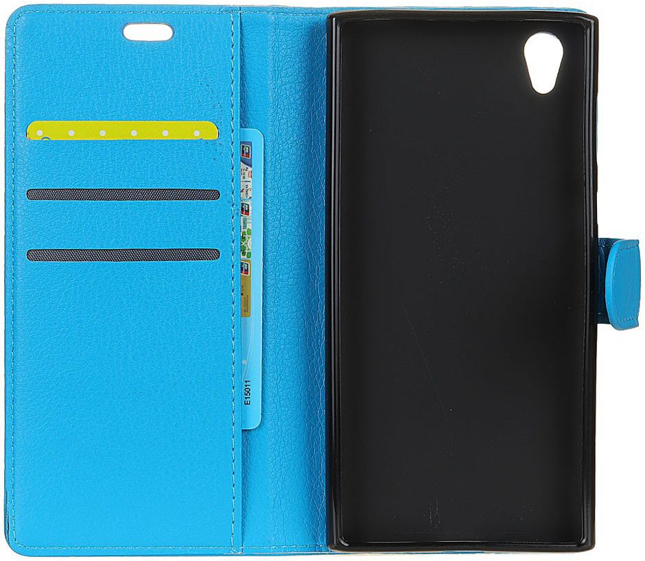 Alcatel 1 Lederen Wallet Stand Hoesje Blauw afbeelding 4