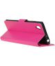 Alcatel 1 Lederen Wallet Stand Hoesje Roze