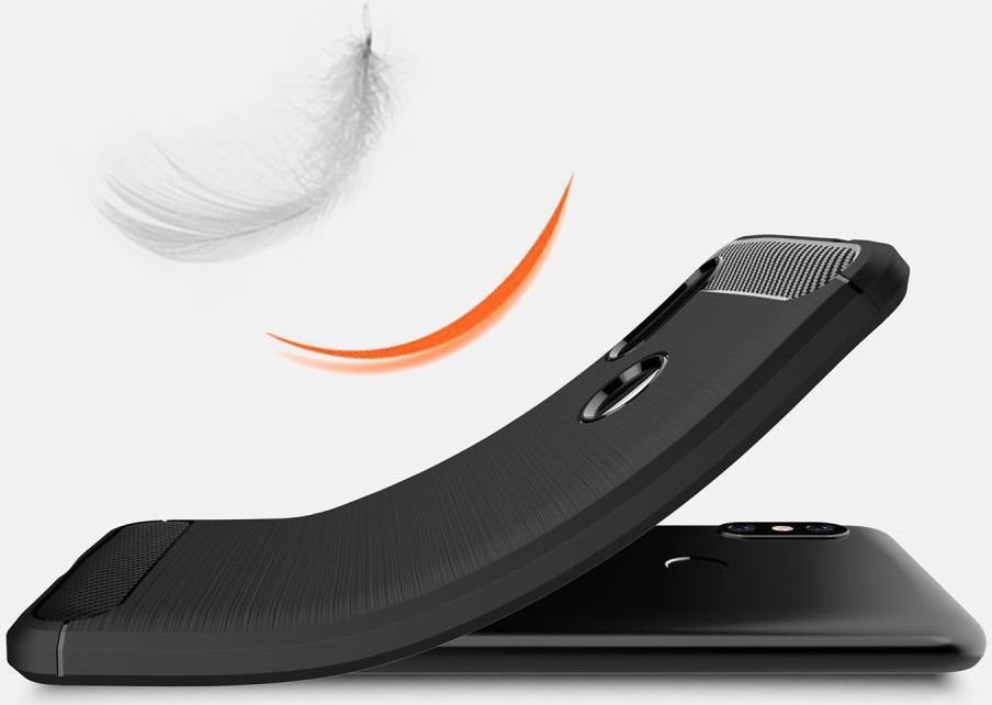 Xiaomi Redmi Note 6 Pro Geborsteld TPU Hoesje Zwart afbeelding 3