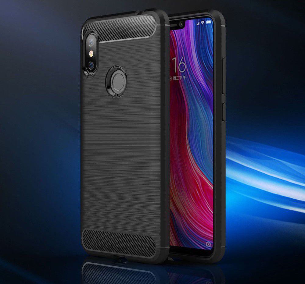 Xiaomi Redmi Note 6 Pro Geborsteld TPU Hoesje Zwart afbeelding 5