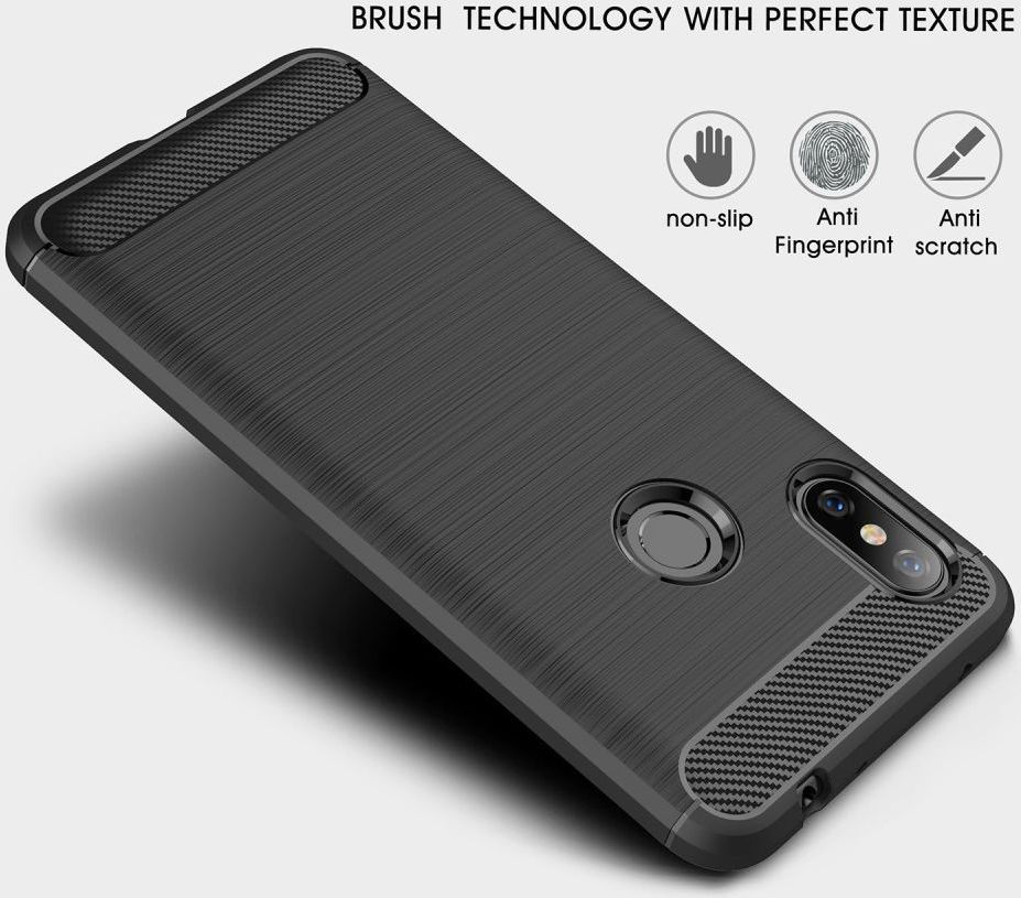 Xiaomi Redmi Note 6 Pro Geborsteld TPU Hoesje Zwart afbeelding 6