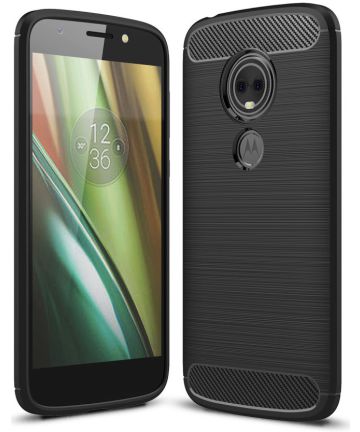 Motorola Moto E5 Play Geborsteld TPU Hoesje Zwart Hoesjes