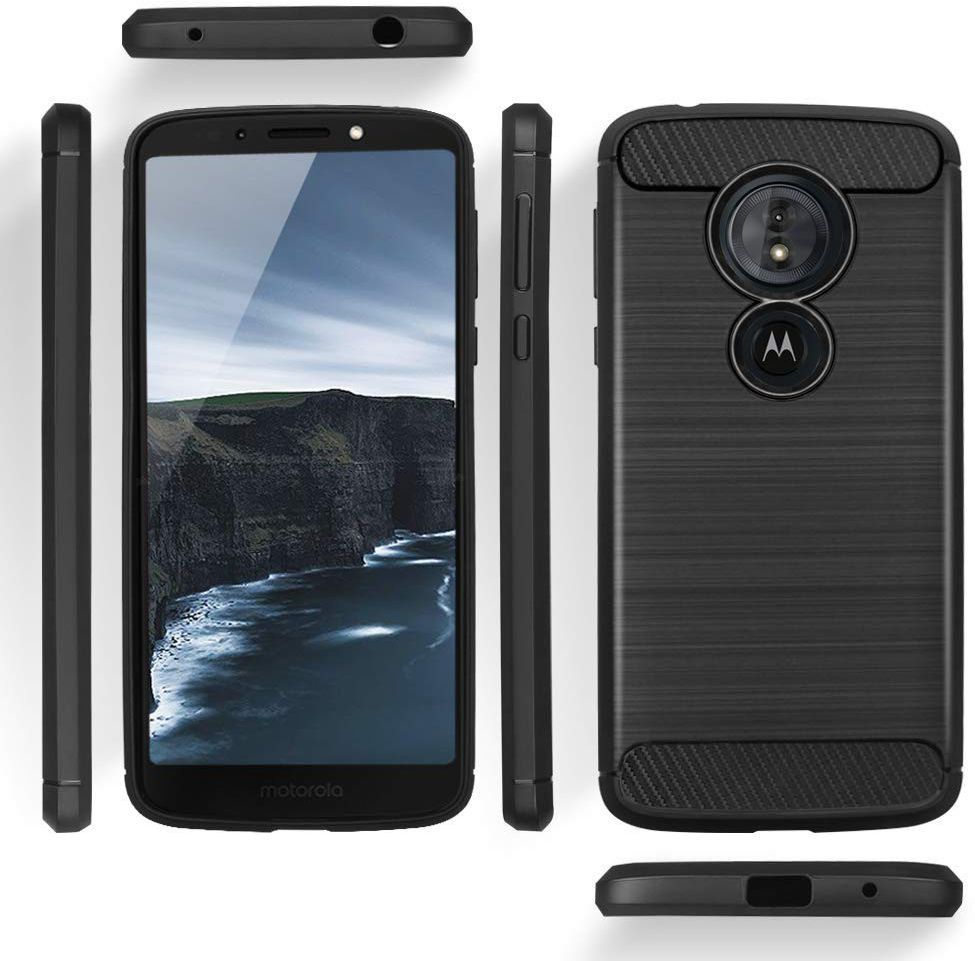 Motorola Moto E5 Play Geborsteld TPU Hoesje Zwart afbeelding 6