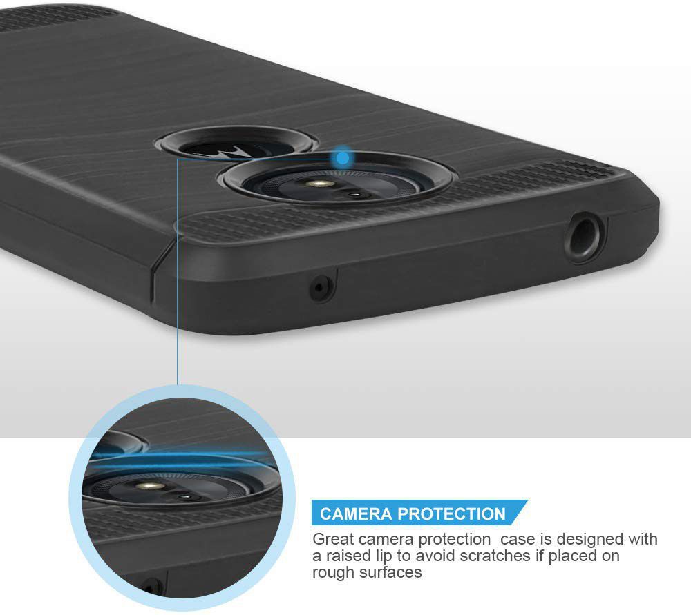 Motorola Moto E5 Play Geborsteld TPU Hoesje Zwart afbeelding 4