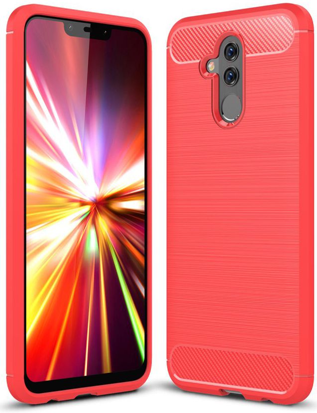 Huawei Mate 20 Lite Geborsteld TPU Hoesje Rood afbeelding 1