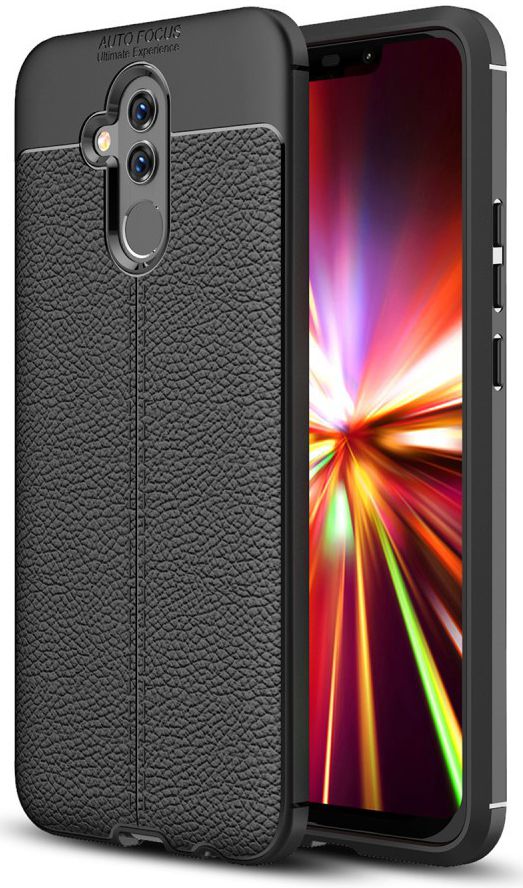 Huawei Mate 20 Lite Rugged Armor Brushed TPU Hoesje Zwart afbeelding 1