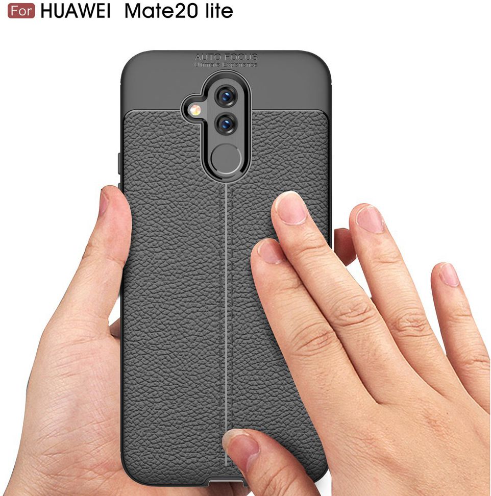Huawei Mate 20 Lite Rugged Armor Brushed TPU Hoesje Zwart afbeelding 2