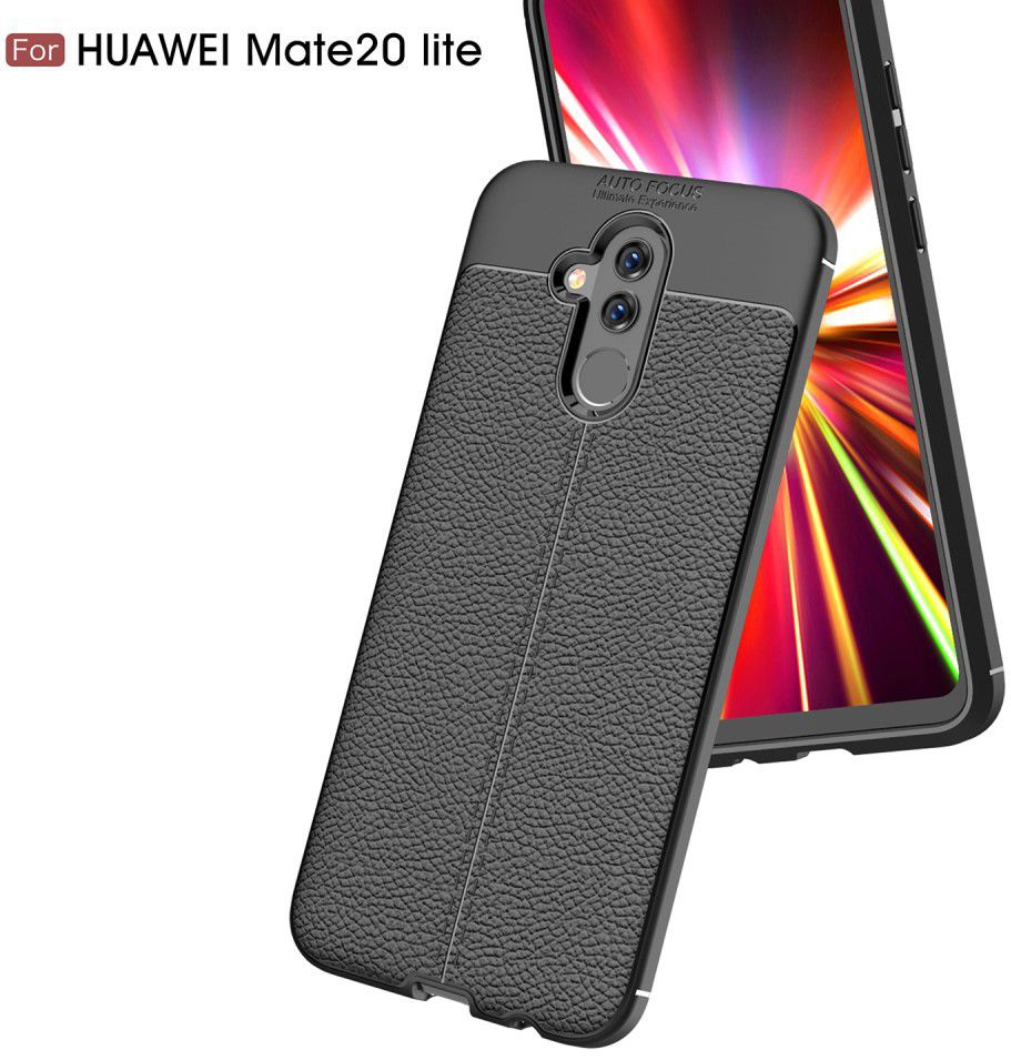 Huawei Mate 20 Lite Rugged Armor Brushed TPU Hoesje Zwart afbeelding 3