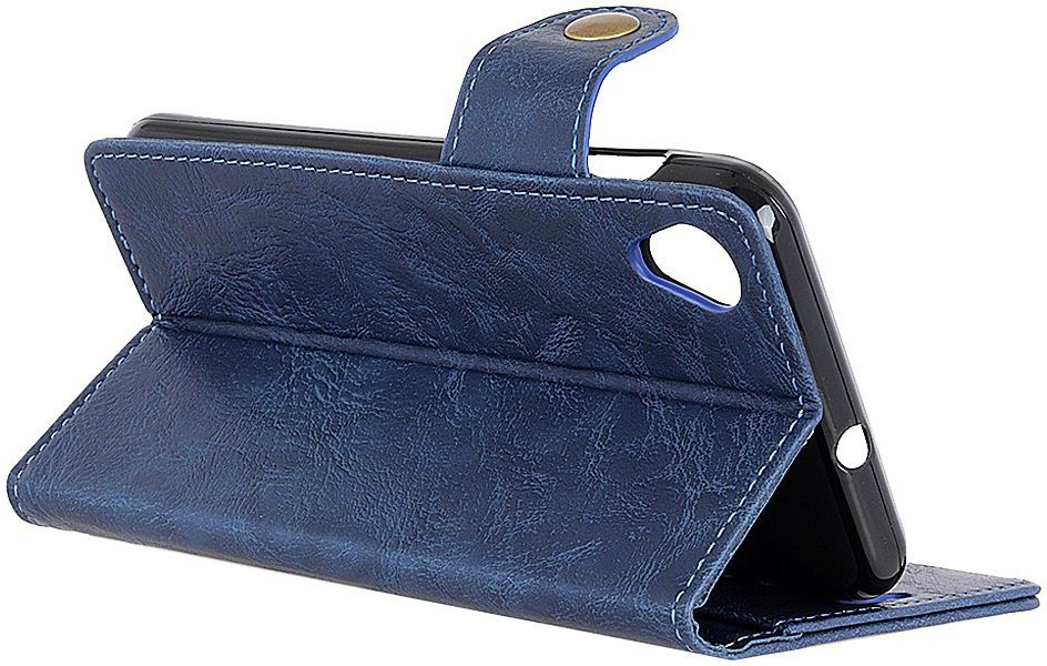 Alcatel 1 Crazy Horse Wallet Stand Hoesje Blauw afbeelding 4