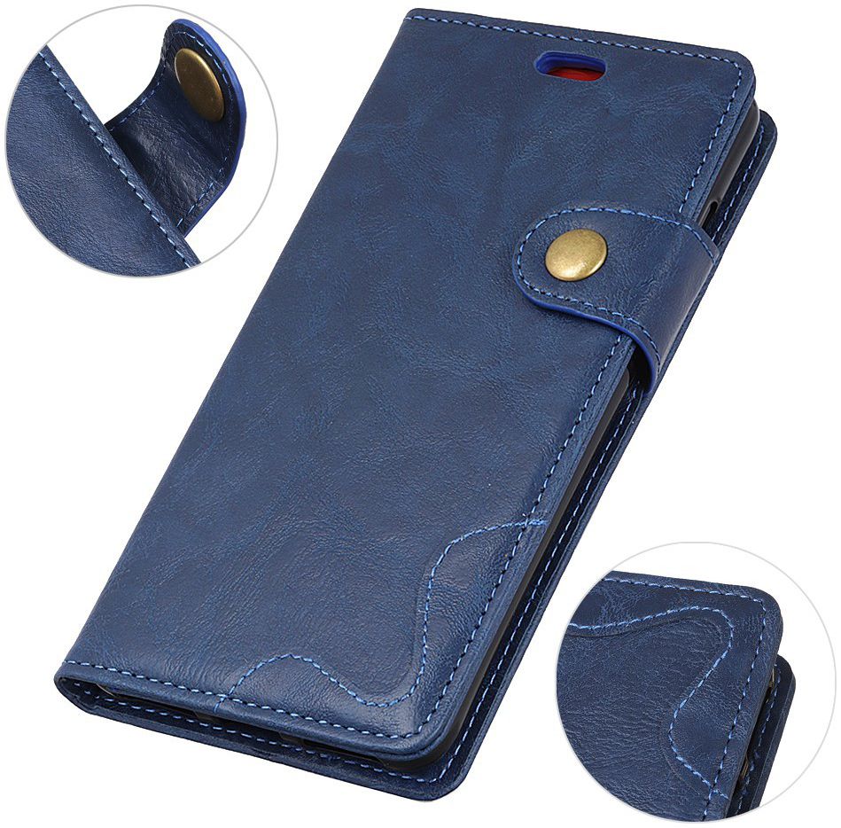 Alcatel 1 Crazy Horse Wallet Stand Hoesje Blauw afbeelding 7