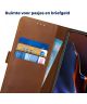 Rosso Deluxe OnePlus 6T Hoesje Echt Leer Book Case Bruin