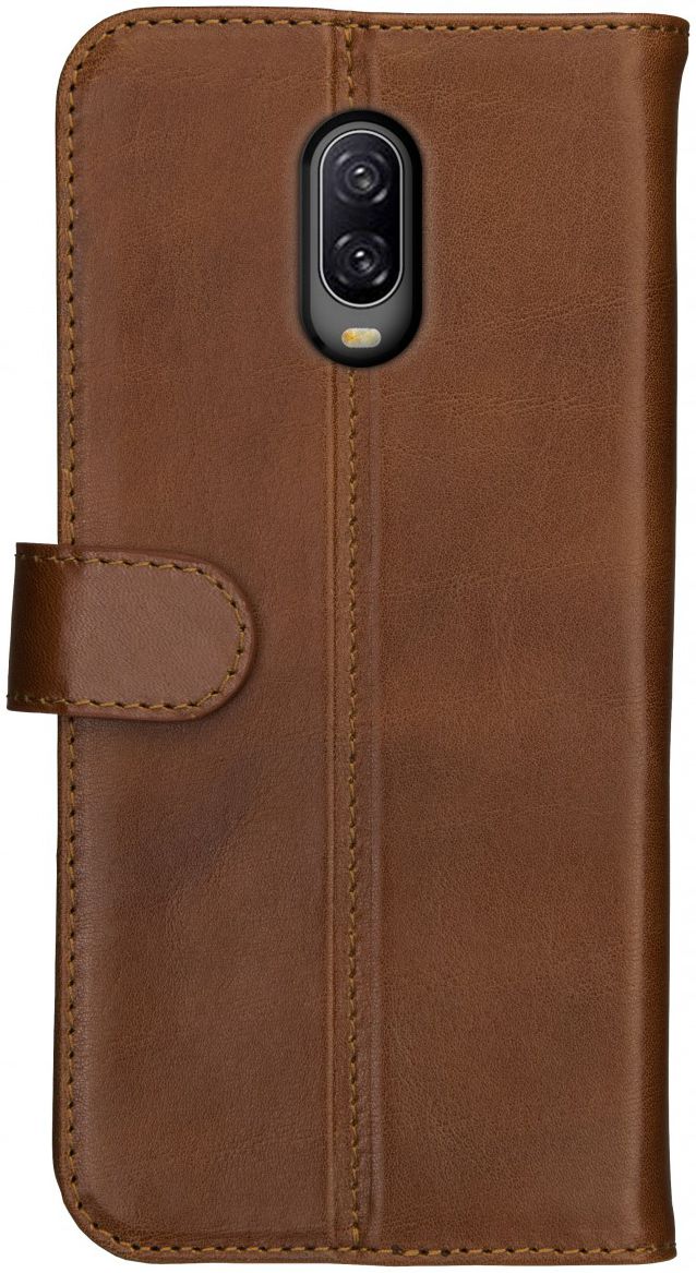 Rosso Deluxe OnePlus 6T Hoesje Echt Leer Book Case Bruin afbeelding 5