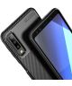 Samsung Galaxy A7 2018 Siliconen Carbon Hoesje Zwart