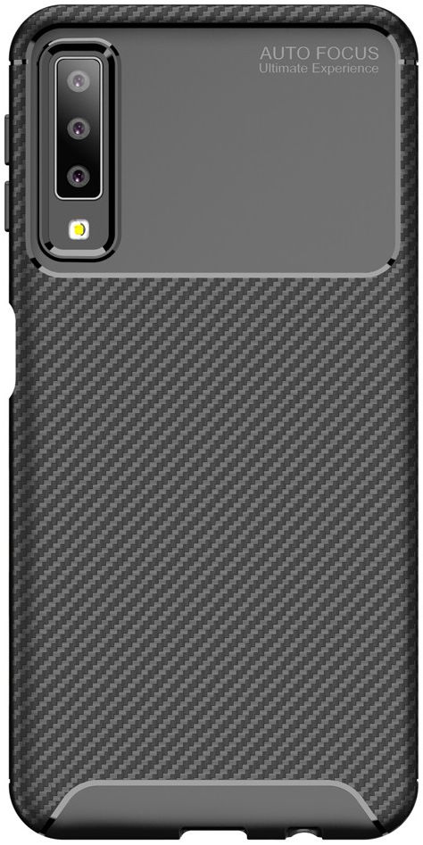 Samsung Galaxy A7 2018 Siliconen Carbon Hoesje Zwart afbeelding 6
