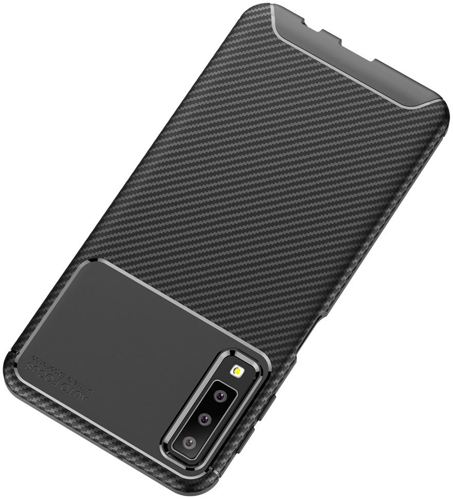 Samsung Galaxy A7 2018 Siliconen Carbon Hoesje Zwart afbeelding 8