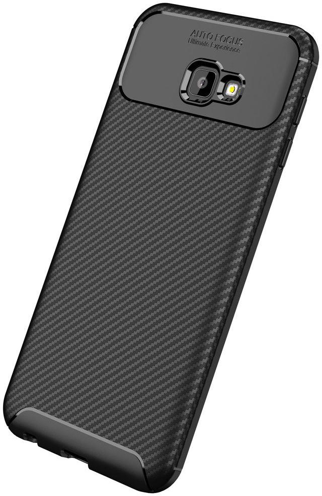 Samsung Galaxy J4 Plus Siliconen Carbon Hoesje Zwart afbeelding 4