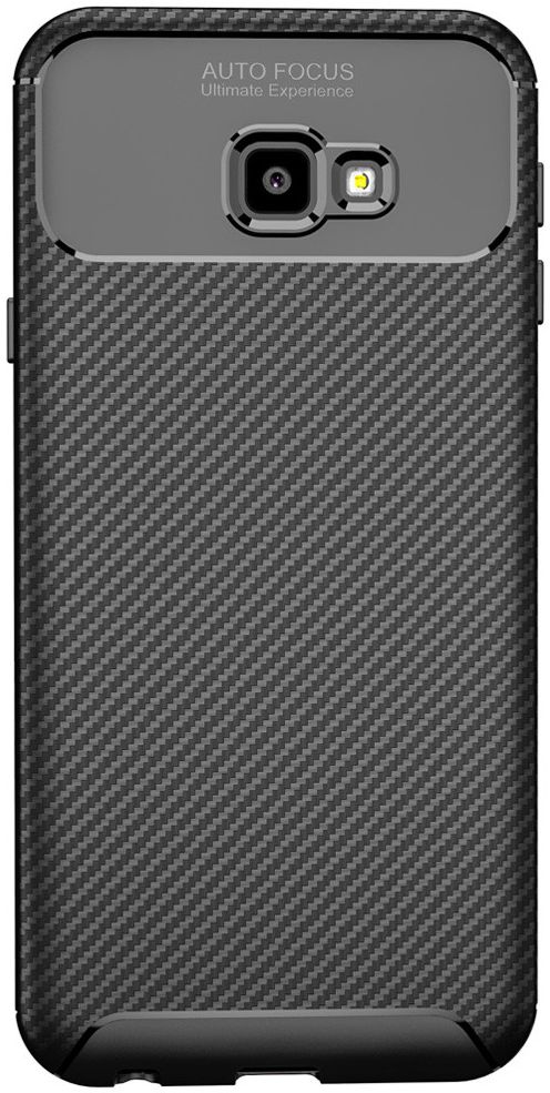 Samsung Galaxy J4 Plus Siliconen Carbon Hoesje Zwart afbeelding 7