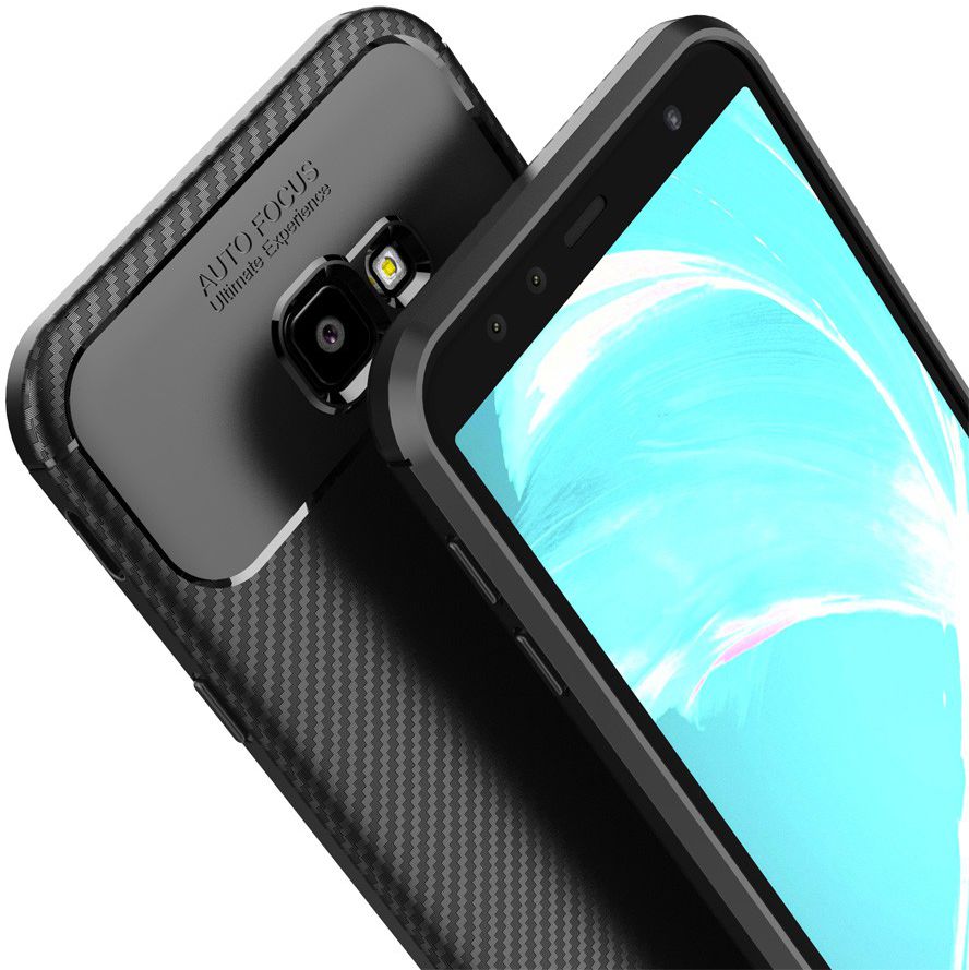 Samsung Galaxy J4 Plus Siliconen Carbon Hoesje Zwart afbeelding 8