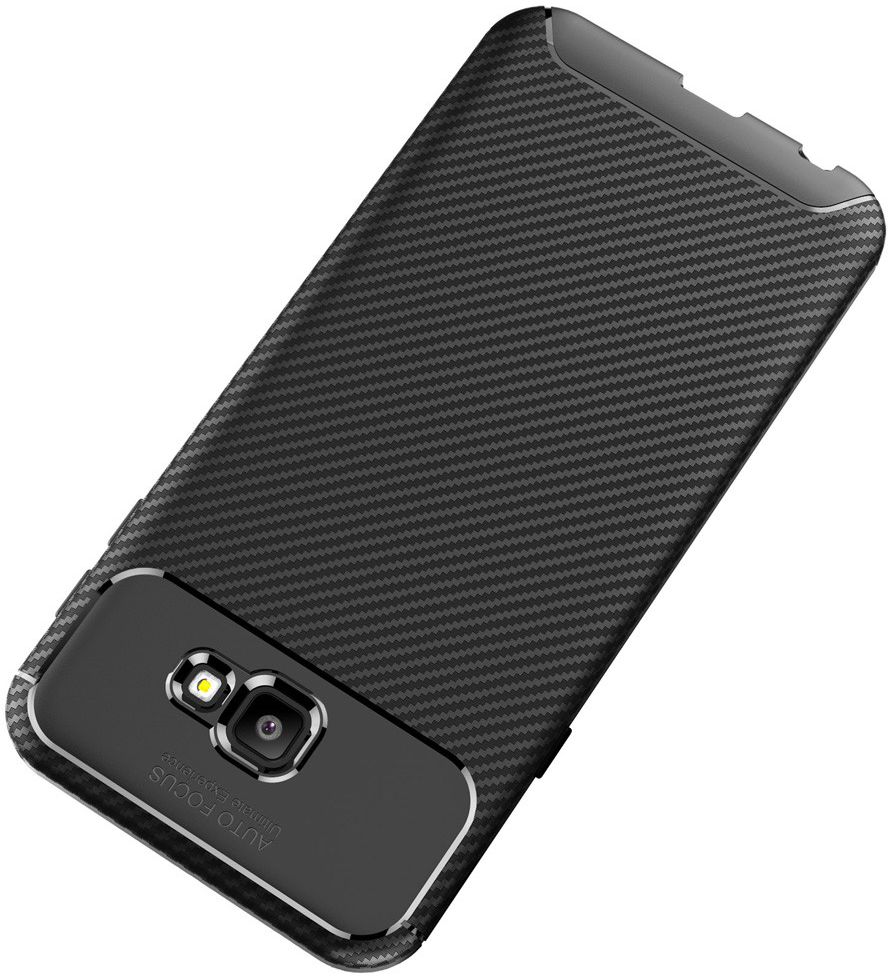 Samsung Galaxy J4 Plus Siliconen Carbon Hoesje Zwart afbeelding 9