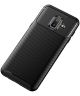 Samsung Galaxy J6 Plus Siliconen Carbon Hoesje Zwart