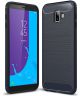Samsung Galaxy J6 Plus Geborsteld TPU Hoesje Blauw