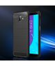 Samsung Galaxy J6 Plus Geborsteld TPU Hoesje Blauw
