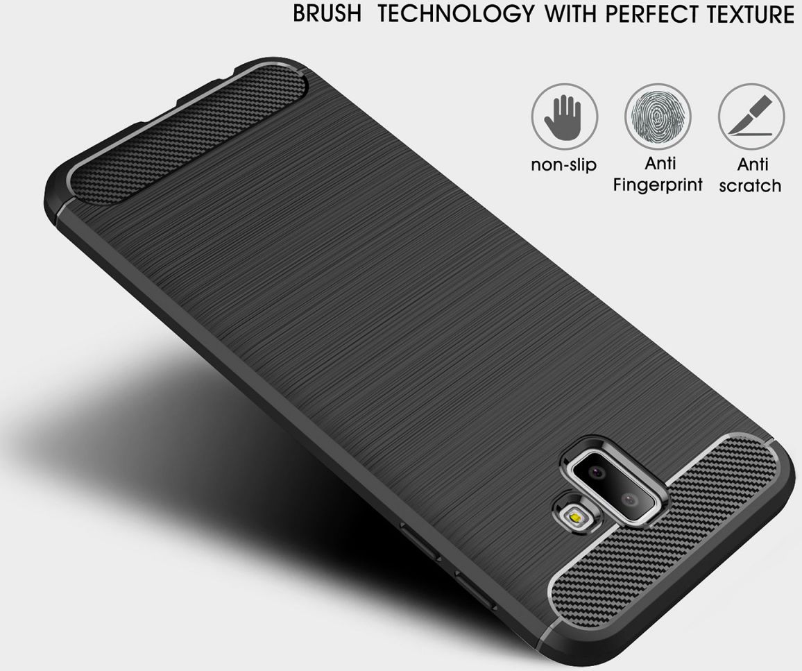 Samsung Galaxy J6 Plus Geborsteld TPU Hoesje Blauw afbeelding 5
