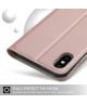 Apple iPhone XR Flip Hoesje met Kaart Houder Roze Goud