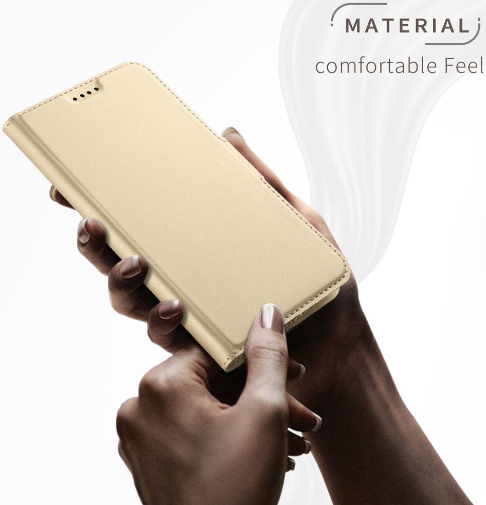 Apple iPhone XR Flip Hoesje met Kaart Houder Goud afbeelding 4