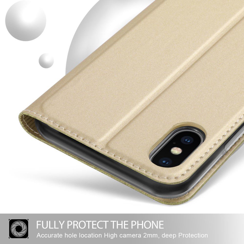 Apple iPhone XR Flip Hoesje met Kaart Houder Goud afbeelding 6