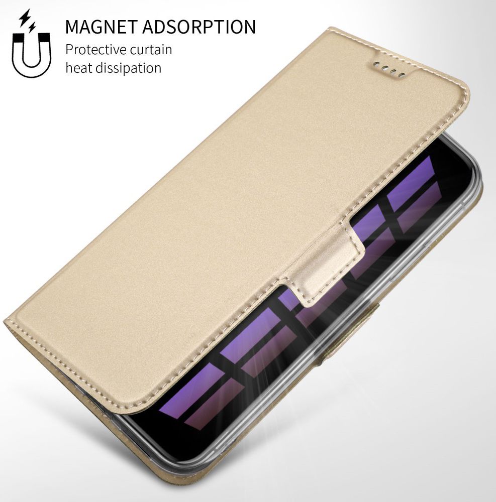 Apple iPhone XR Flip Hoesje met Kaart Houder Goud afbeelding 7