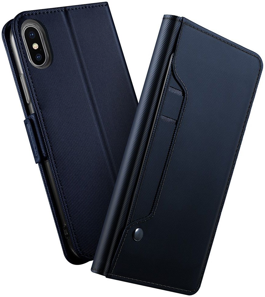 Apple iPhone Xs Max Book Cover met Spiegel Blauw afbeelding 1