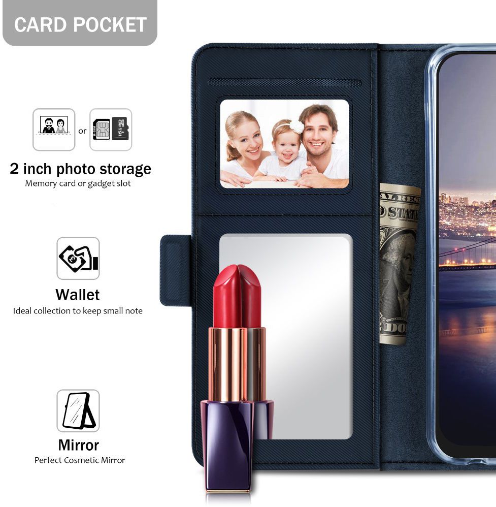 Apple iPhone Xs Max Book Cover met Spiegel Blauw afbeelding 2