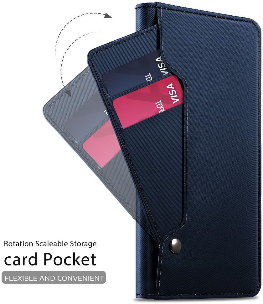 Apple iPhone Xs Max Book Cover met Spiegel Blauw afbeelding 3