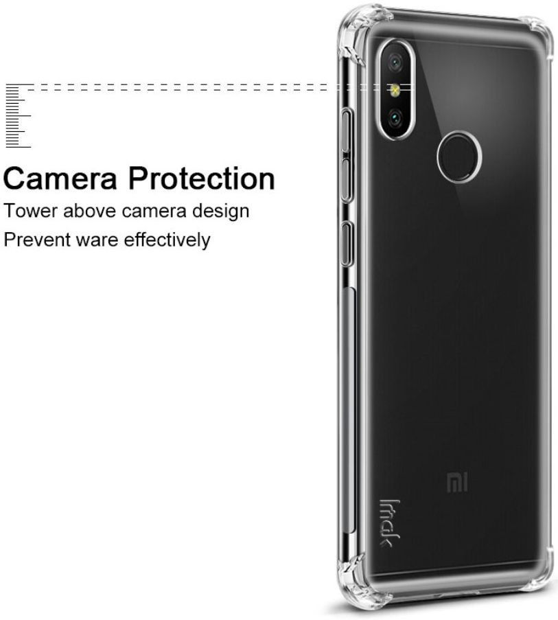 IMAK Xiaomi Mi A2 Lite Hoesje TPU met Screenprotector Metaal Zwart afbeelding 6