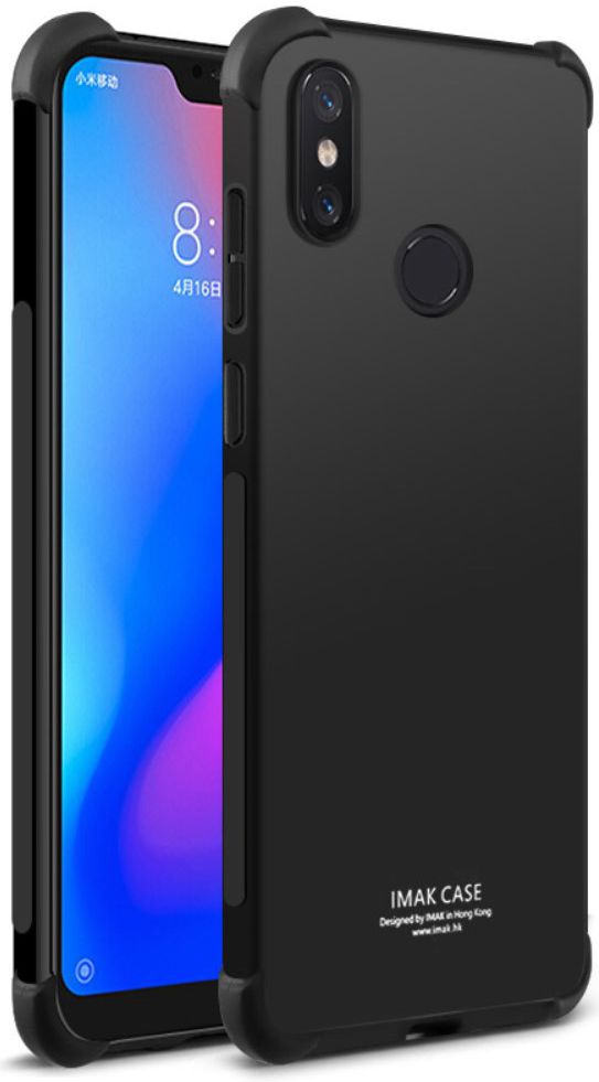 IMAK Xiaomi Mi A2 Lite Hoesje TPU met Screenprotector Metaal Zwart afbeelding 2