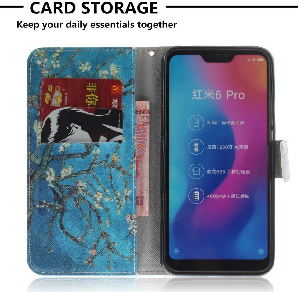 Xiaomi Mi A2 Lite Portemonnee Hoesje met Boom Print afbeelding 8