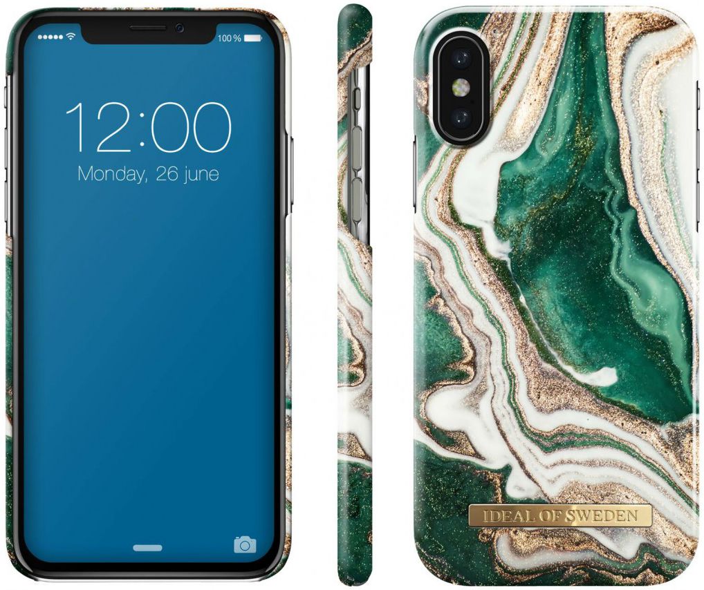 iDeal of Sweden iPhone XS / X Fashion Hoesje Golden Jade afbeelding 2