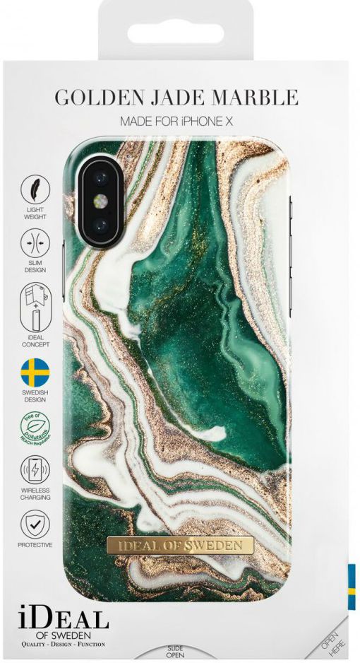 iDeal of Sweden iPhone XS / X Fashion Hoesje Golden Jade afbeelding 4