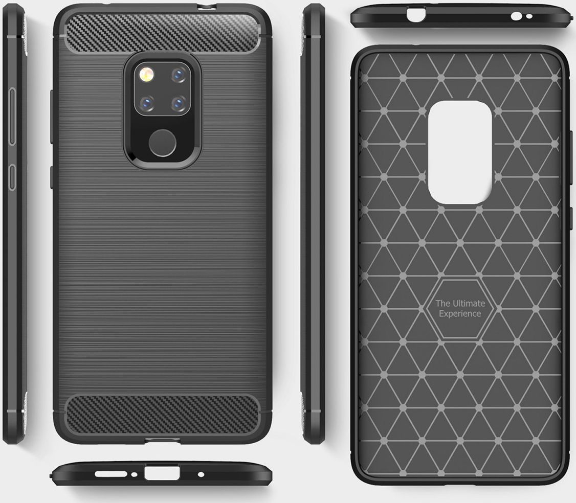 Huawei Mate 20 Geborsteld TPU Hoesje Zwart afbeelding 10