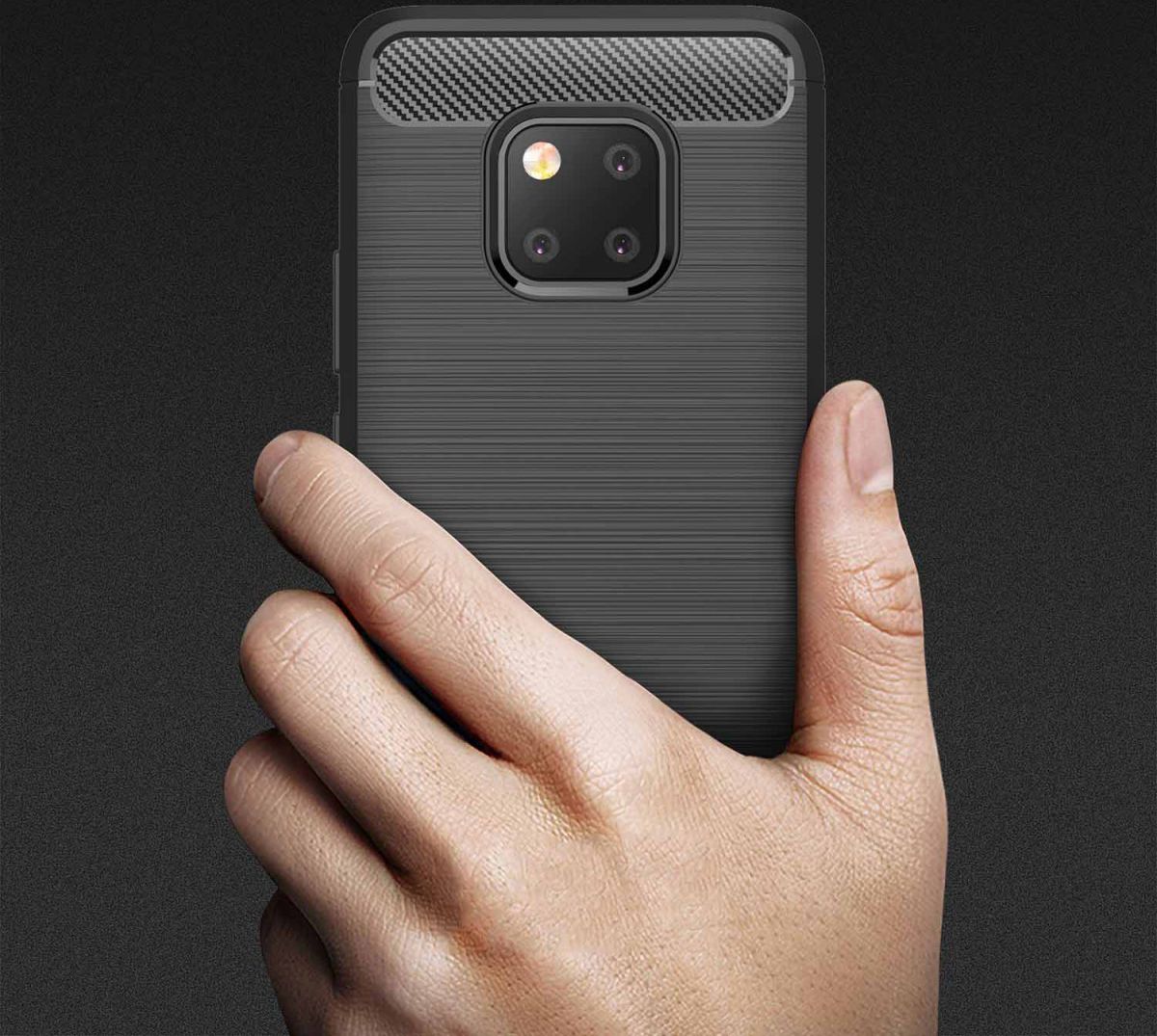 Huawei Mate 20 Pro Geborsteld TPU Hoesje Zwart afbeelding 5
