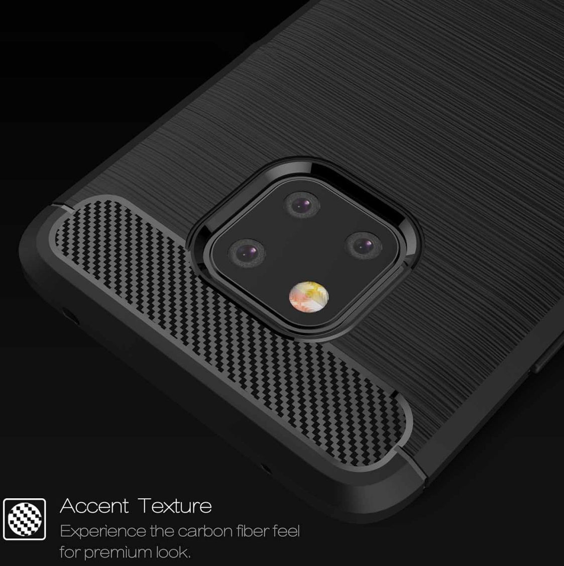 Huawei Mate 20 Pro Geborsteld TPU Hoesje Zwart afbeelding 8