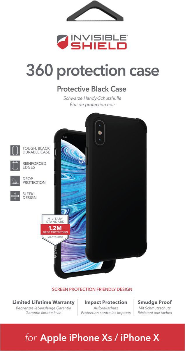 ZAGG InvisibleShield 360 Protective Black Case Apple iPhone XS afbeelding 4