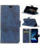 Samsung Galaxy J6 Plus Vintage Wallet Case Hoesje Blauw
