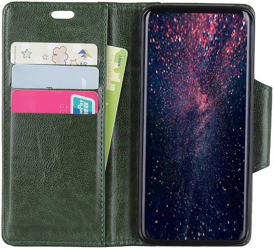 Nokia 7.1 Stijlvol Hoesje met Kaarthouder Groen afbeelding 2